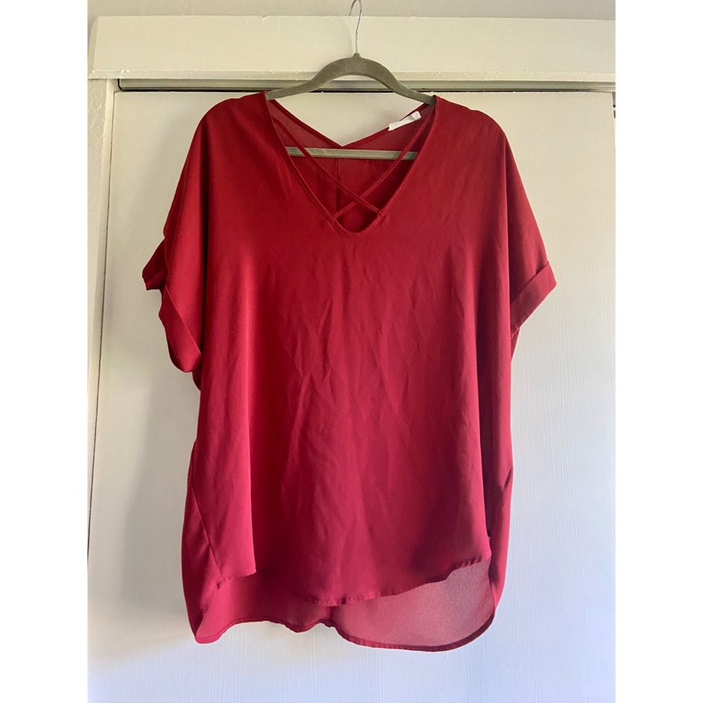 Cross front formal loose blouse